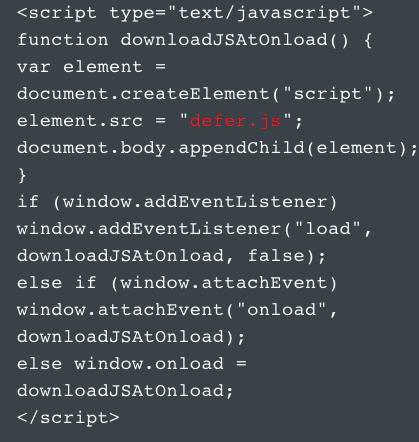Defer JavaScript