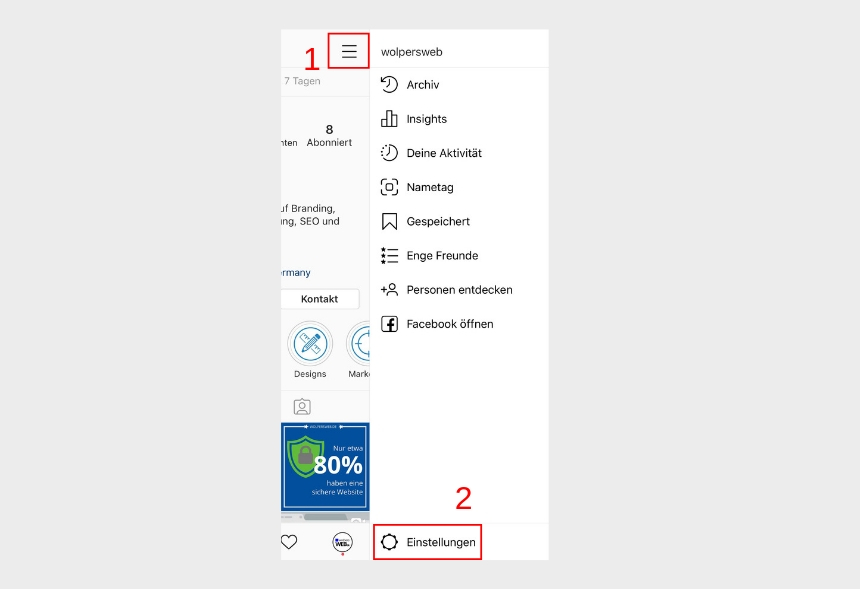 Instagram Business Account Einstellungen