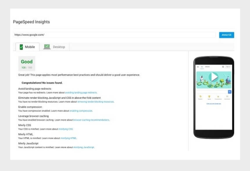google page speed