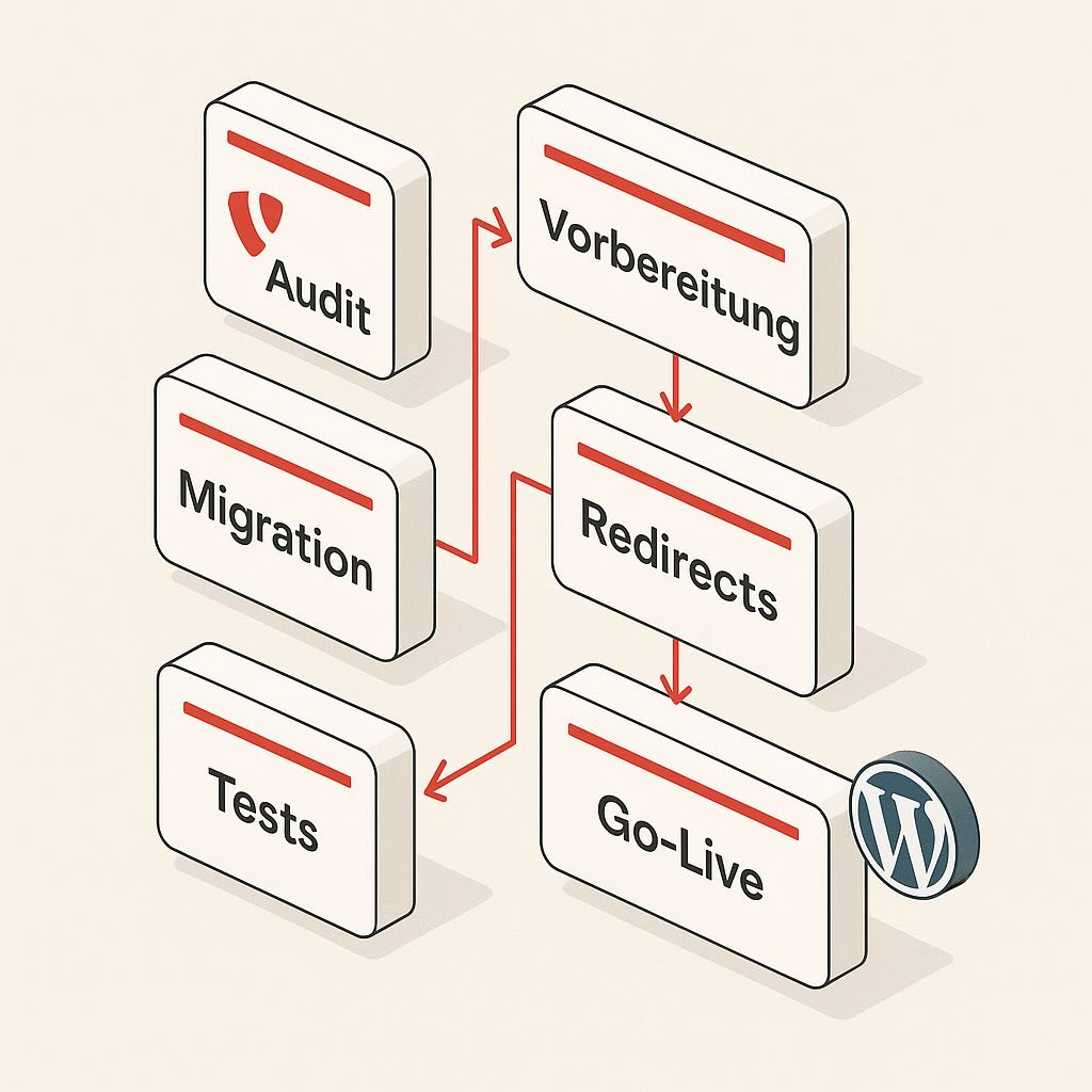 Umzug von Typo3 zu WordPress wechseln Anbieter Agentur wolpersweb